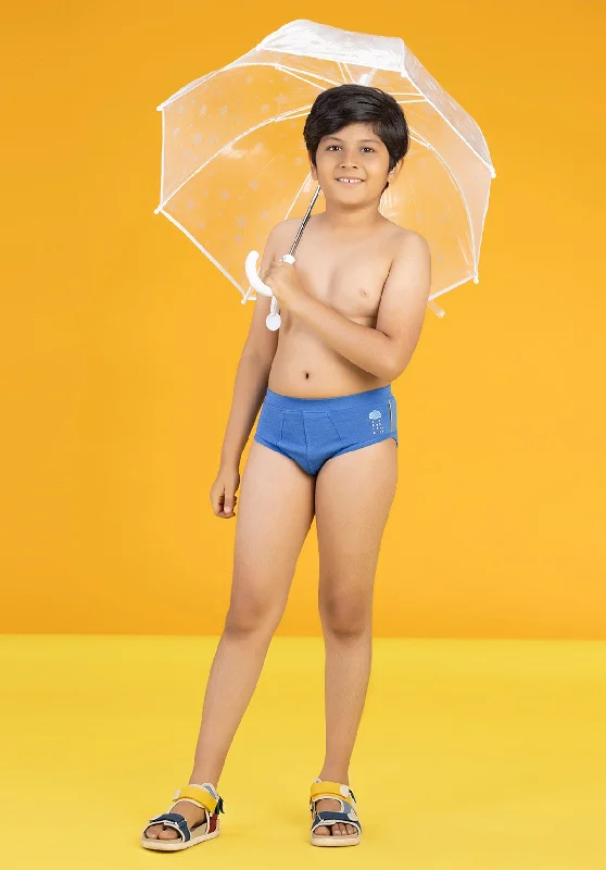 Scribbles Boys Briefs Blue Tencel Modal - Raincloud