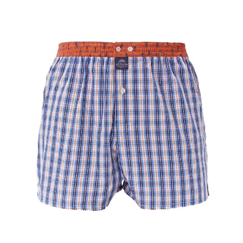 M4676 - Checkered navy & orange